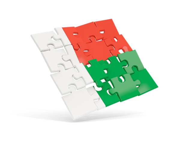 Square puzzle flag. Download flag icon of Madagascar at PNG format
