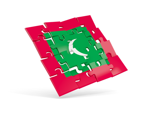 Square puzzle flag. Download flag icon of Maldives at PNG format