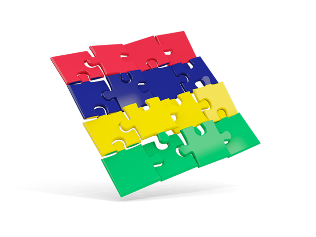 Square puzzle flag. Download flag icon of Mauritius at PNG format