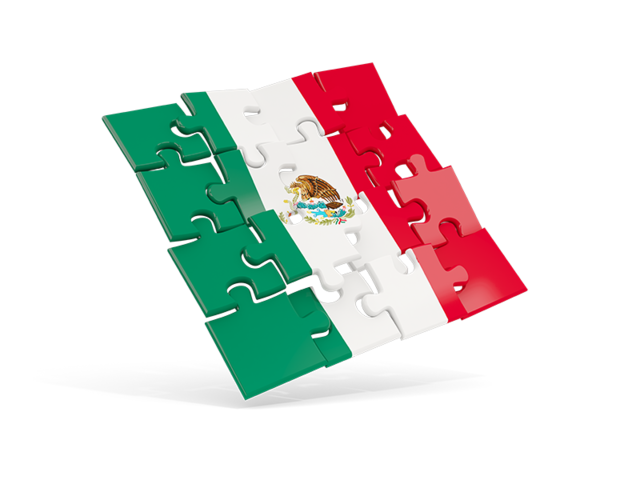 Square puzzle flag. Download flag icon of Mexico at PNG format