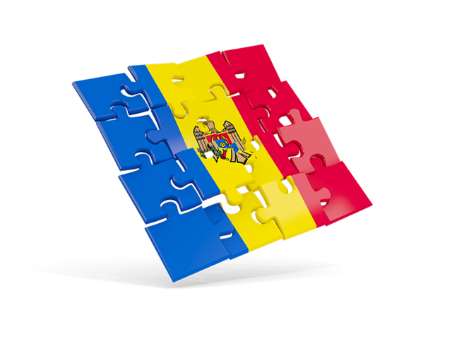 Square puzzle flag. Download flag icon of Moldova at PNG format