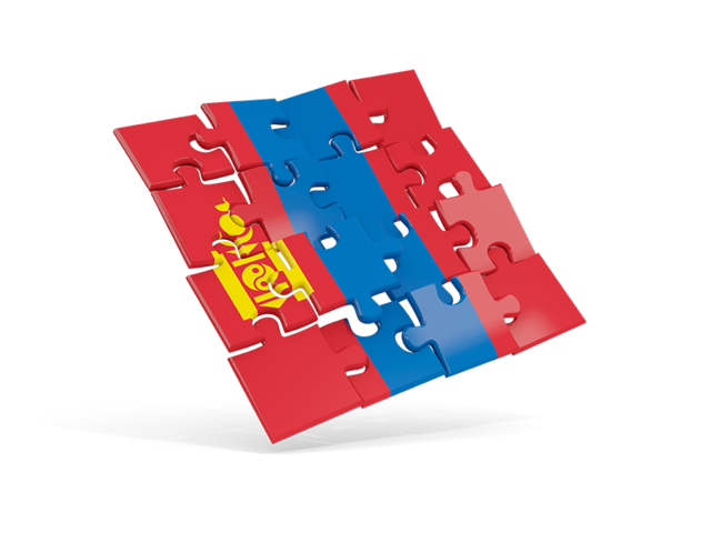 Square puzzle flag. Download flag icon of Mongolia at PNG format