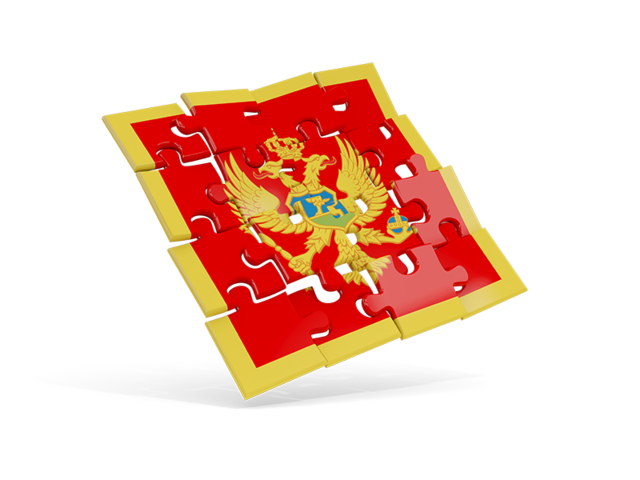 Square puzzle flag. Download flag icon of Montenegro at PNG format