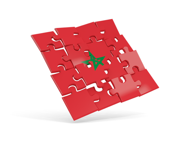 Square puzzle flag. Download flag icon of Morocco at PNG format