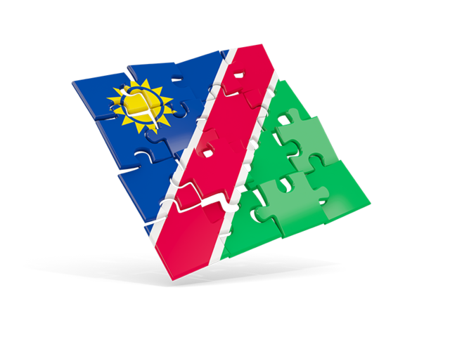 Квадратный флаг-пазл. Скачать флаг. Намибия