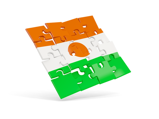 Square puzzle flag. Download flag icon of Niger at PNG format