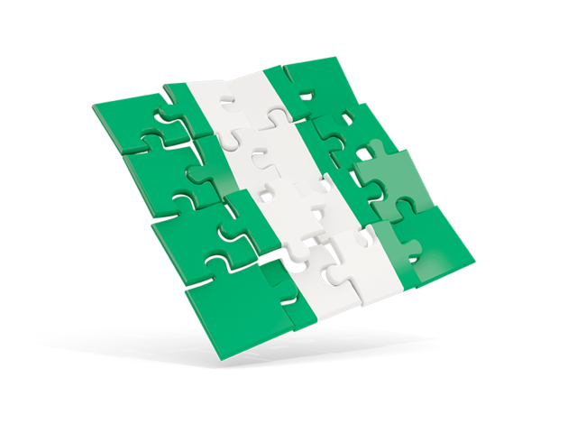Square puzzle flag. Download flag icon of Nigeria at PNG format
