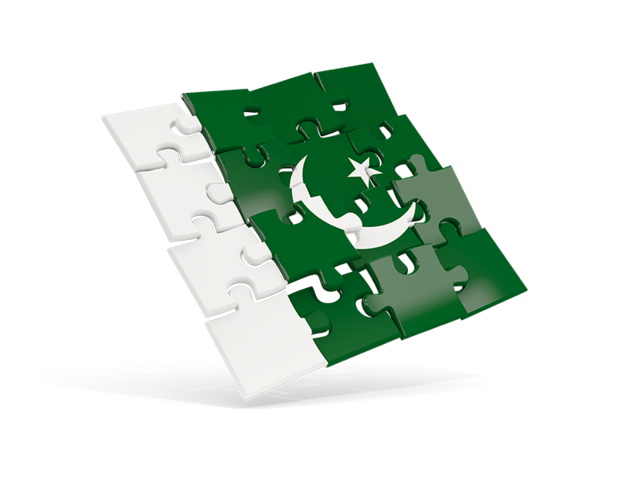 Square puzzle flag. Download flag icon of Pakistan at PNG format