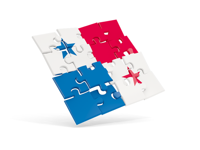 Square puzzle flag. Download flag icon of Panama at PNG format