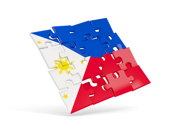 Square puzzle flag. Download flag icon of Philippines at PNG format