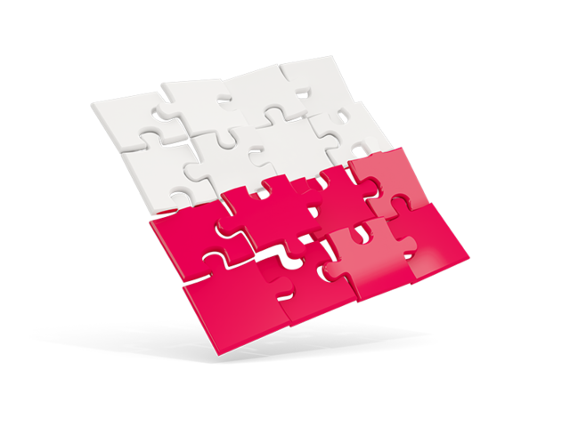 Square puzzle flag. Download flag icon of Poland at PNG format