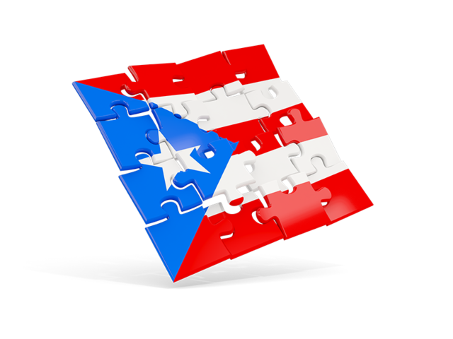Квадратный флаг-пазл. Скачать флаг. Пуэрто-Рико