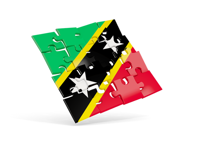 Square puzzle flag. Download flag icon of Saint Kitts and Nevis at PNG format