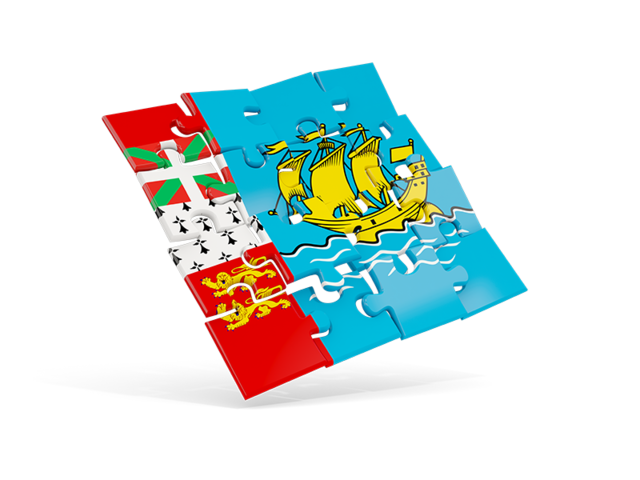 Square puzzle flag. Download flag icon of Saint Pierre and Miquelon at PNG format