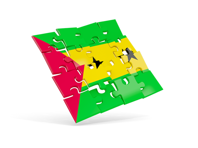 Square puzzle flag. Download flag icon of Sao Tome and Principe at PNG format