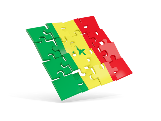 Square puzzle flag. Download flag icon of Senegal at PNG format