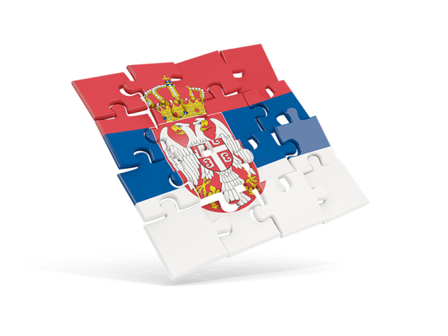 Square puzzle flag. Download flag icon of Serbia at PNG format