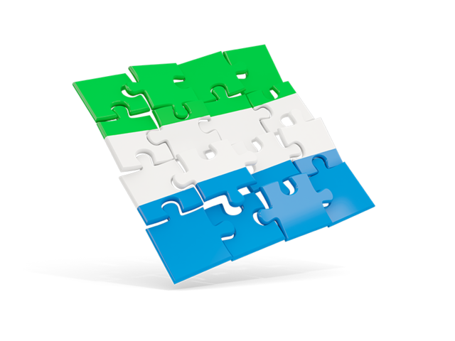 Square puzzle flag. Download flag icon of Sierra Leone at PNG format