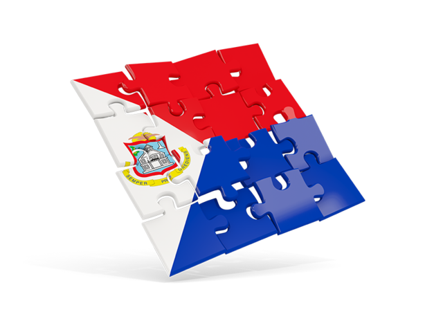 Square puzzle flag. Download flag icon of Sint Maarten at PNG format