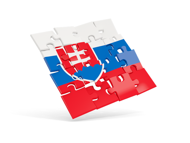 Квадратный флаг-пазл. Скачать флаг. Словакия