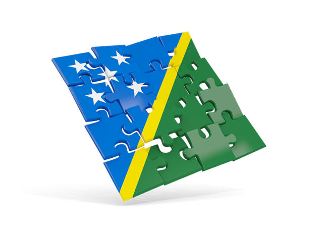 Квадратный флаг-пазл. Скачать флаг. Соломоновы Острова
