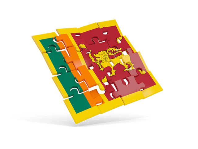 Квадратный флаг-пазл. Скачать флаг. Шри-Ланка