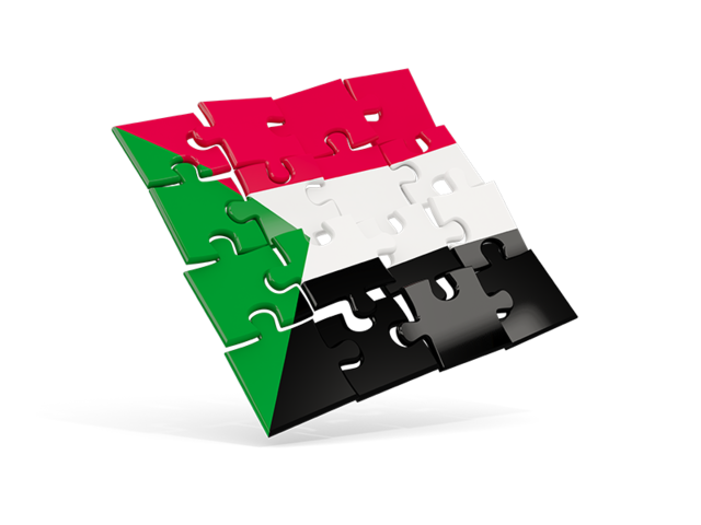 Square puzzle flag. Download flag icon of Sudan at PNG format