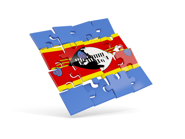Square puzzle flag. Download flag icon of Swaziland at PNG format