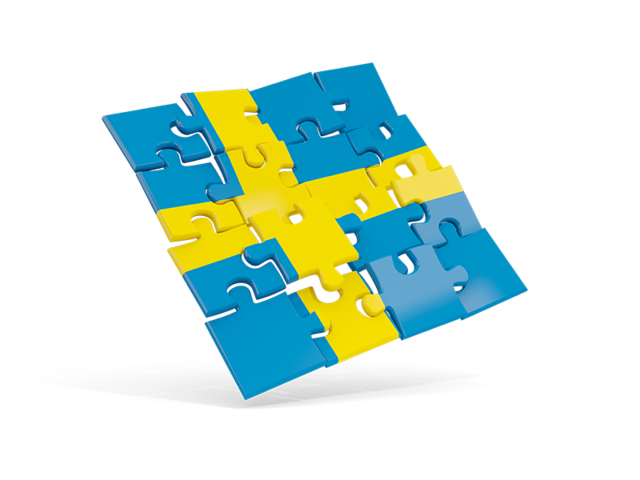 Square puzzle flag. Download flag icon of Sweden at PNG format