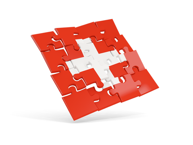 Square puzzle flag. Download flag icon of Switzerland at PNG format