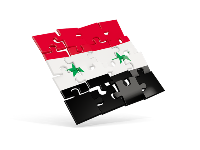 Square puzzle flag. Download flag icon of Syria at PNG format