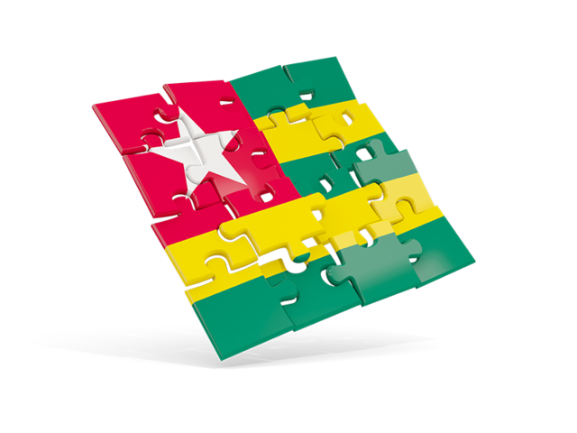 Square puzzle flag. Download flag icon of Togo at PNG format