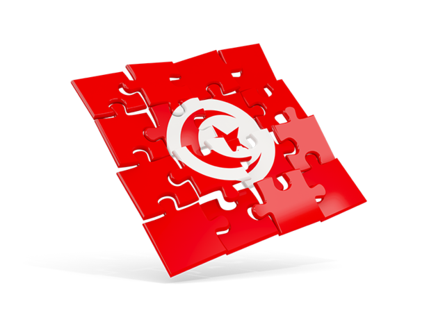 Square puzzle flag. Download flag icon of Tunisia at PNG format
