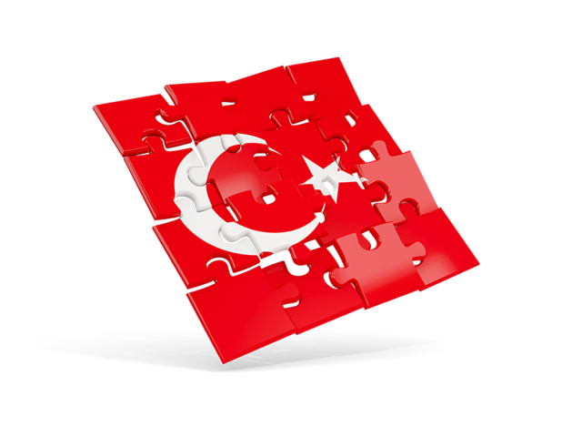 Square puzzle flag. Download flag icon of Turkey at PNG format