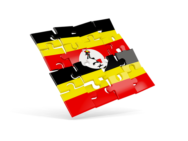 Square puzzle flag. Download flag icon of Uganda at PNG format
