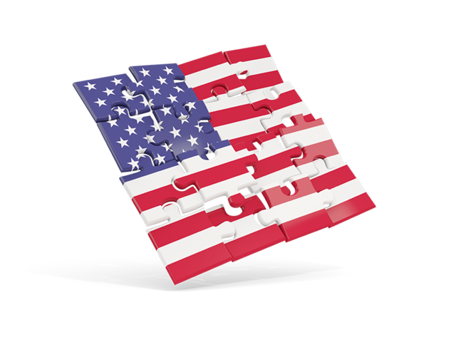 Square puzzle flag. Download flag icon of United States of America at PNG format
