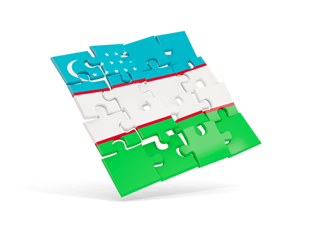 Square puzzle flag. Download flag icon of Uzbekistan at PNG format