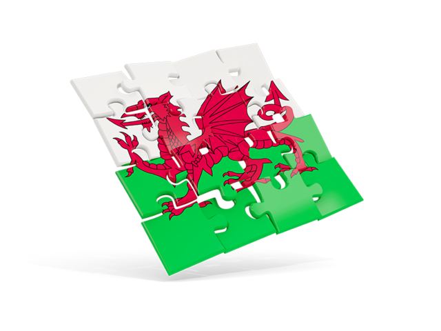 Square puzzle flag. Download flag icon of Wales at PNG format