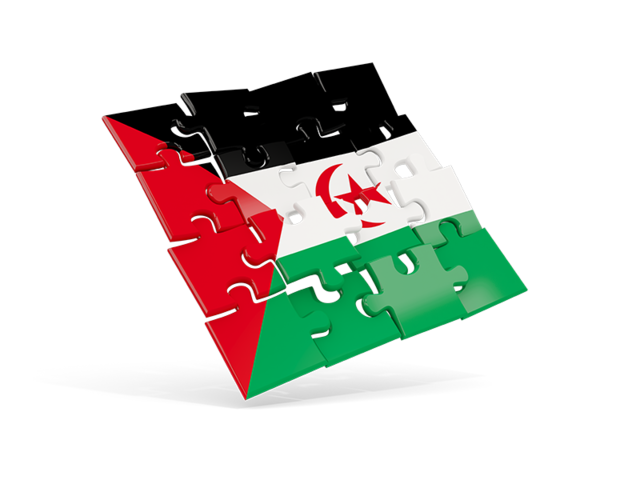 Square puzzle flag. Download flag icon of Western Sahara at PNG format