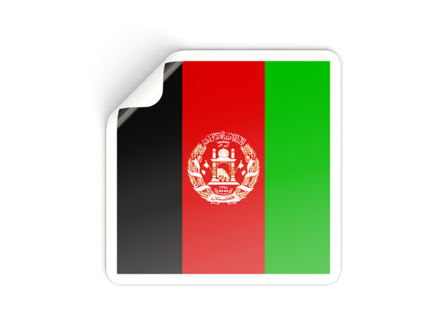 Square sticker. Download flag icon of Afghanistan at PNG format