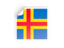 Aland Islands. Square sticker. Download icon.