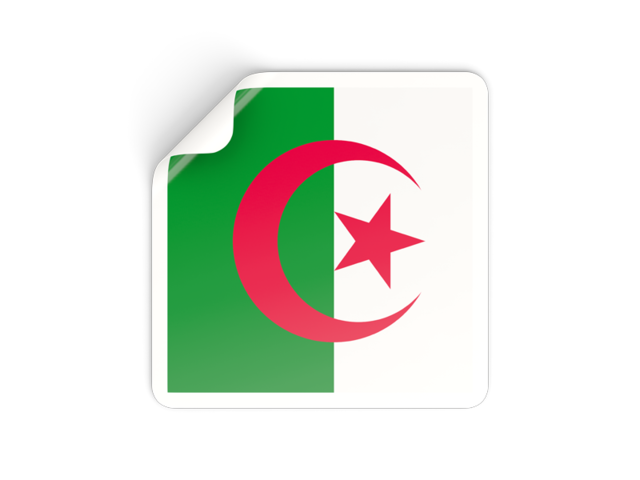 Square sticker. Download flag icon of Algeria at PNG format