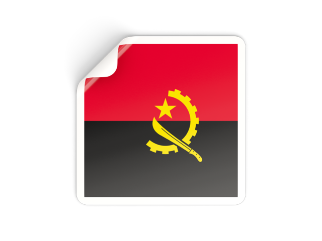 Square sticker. Download flag icon of Angola at PNG format