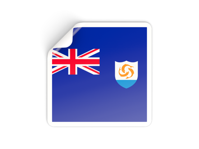 Square sticker. Download flag icon of Anguilla at PNG format