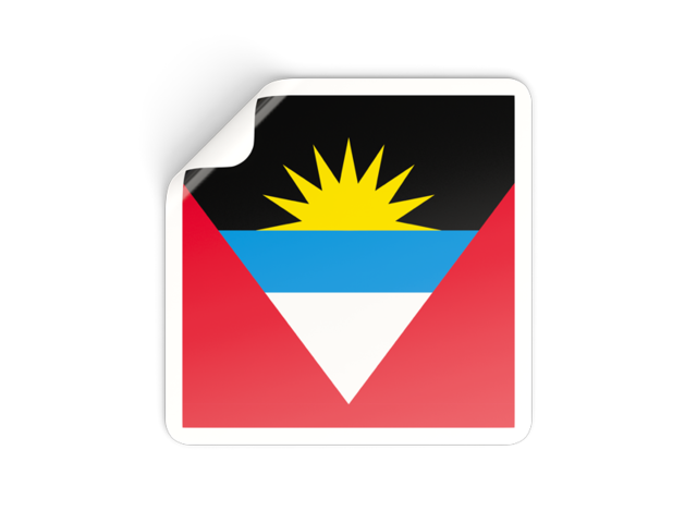 Square sticker. Download flag icon of Antigua and Barbuda at PNG format