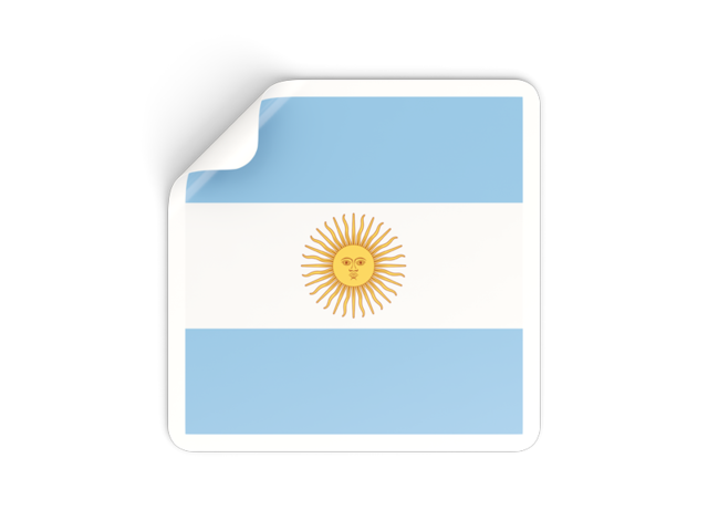 Square sticker. Download flag icon of Argentina at PNG format
