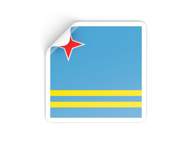 Square sticker. Download flag icon of Aruba at PNG format