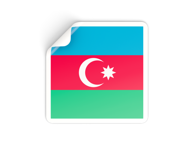 Square sticker. Download flag icon of Azerbaijan at PNG format