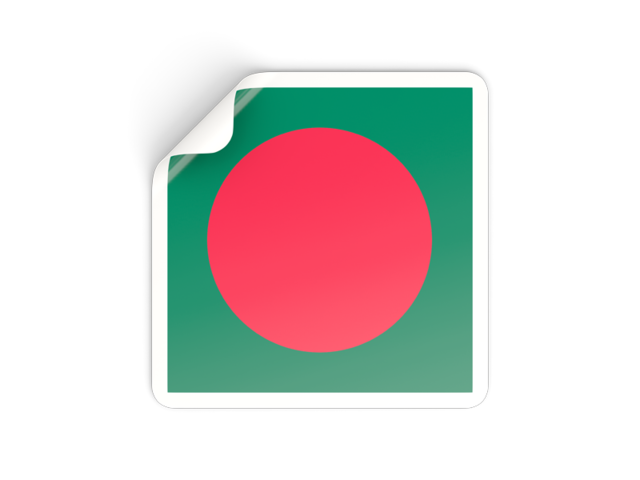 Square sticker. Download flag icon of Bangladesh at PNG format