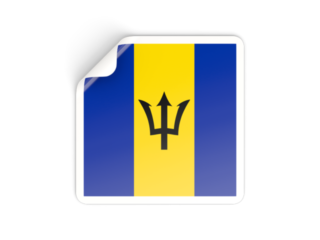 Square sticker. Download flag icon of Barbados at PNG format